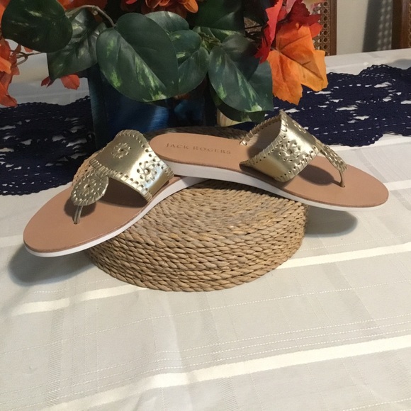 🌹HOST PICK-JACK ROGERS PLATINUM SLIP-ON LEATHER SANDAL/NWOT-MADE IN BRAZIL/SZ 7 - Picture 7 of 9